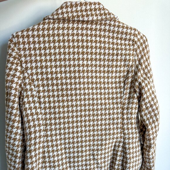 Plaid Fake Side Pockets Open Front Blazer, Casual Neck Split Hem Long Sleeve - Picture 2 of 3